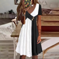 ✨[XL-4XL]💖Női elegáns patchwork V-nyakú ruha