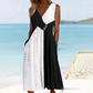 ✨[XL-4XL]💖Női elegáns patchwork V-nyakú ruha