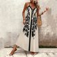 🔥[S-2XL]👗 Spagettipántos, ujjatlan, nyomtatott ruha 🌸