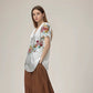 【S-4XL】🌺Női virágos nyomtatott V-nyakú rövid ujjú felső