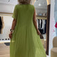 🌿[S-3XL]💃🏻Női divat sifon ujjatlan plisszírozott ruha