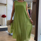 🌿[S-3XL]💃🏻Női divat sifon ujjatlan plisszírozott ruha