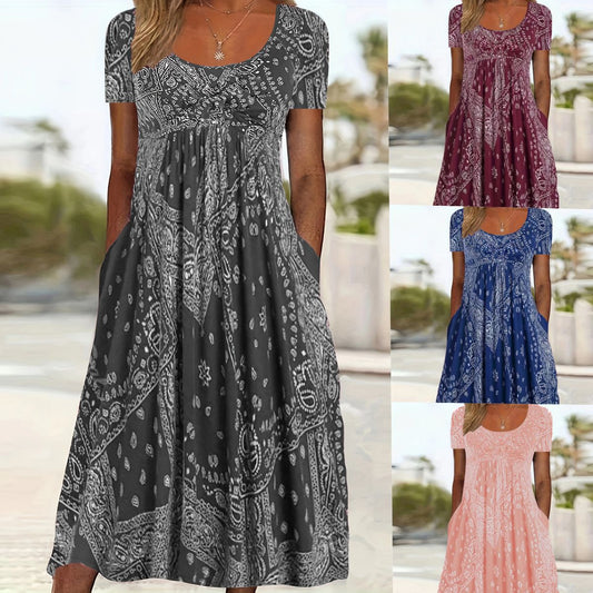 🔥[XL-4XL]🌺Női elegáns virágos ruha😍