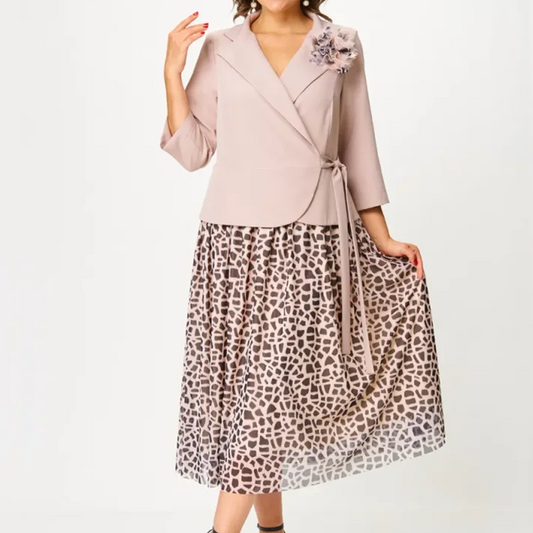 💞[S-4XL]💃Női blézer és virágos szoknya szett🌿