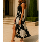 🌸[S-XL]👗Nyomtatott redős ruha💕😍