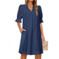 🔥😍[S-2XL]💃Divatos, áttört mintázatú ruha👗
