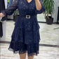🔥😍[S-4XL]🥳V-nyakú térdig érő ruha👗