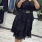 🔥😍[S-4XL]🥳V-nyakú térdig érő ruha👗