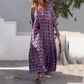 🌸[S-3XL]👗 Magas nyakú, laza, művészi, virágos Maxi ruha🍃