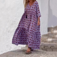 🌸[S-3XL]👗 Magas nyakú, laza, művészi, virágos Maxi ruha🍃