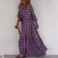 🌸[S-3XL]👗 Magas nyakú, laza, művészi, virágos Maxi ruha🍃