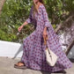 🌸[S-3XL]👗 Magas nyakú, laza, művészi, virágos Maxi ruha🍃