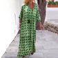 🌸[S-3XL]👗 Magas nyakú, laza, művészi, virágos Maxi ruha🍃