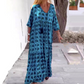 🌸[S-3XL]👗 Magas nyakú, laza, művészi, virágos Maxi ruha🍃