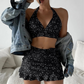 🌞[S-XL]🏖️ Női 3-Részes Nyomott Bikini Fürdőruha Szett 👙✨