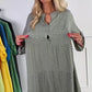 🔥💖[S-3XL]👗Női pöttyös gombos, laza szabású ruha🌿