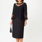 💖😍 【S-4XL】✨Elegáns fekete 3/4 ujjú ruha👗
