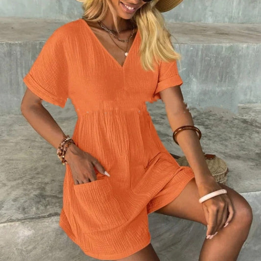 💖🤩Női stílusos V-nyakú rövid jumpsuit🌹