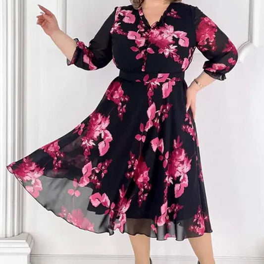 🔥【S-4XL】🌸Romantikus nyomtatott ruha🌹