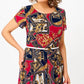 🌞[S-4XL]🌹Vintage nyomtatás sifon A-vonalú ruha🌸