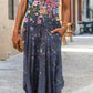🌺[S-3XL]💖Női virágos nyomtatott rövid ujjú hosszú ruhák👗