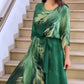 🍀【S-4XL】💖Kerek nyakú, nyomtatott maxi ruha övvel💐💃