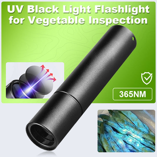 🔦🥦👁️‍🗨️UV-fekete fényű zseblámpa zöldségek ellenőrzéséhez🌈🟣