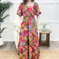💖[S-2XL]🌞Nyári Eladó 40% KI🔥Flower Garden Olive Maxi ruha
