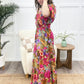 💖[S-2XL]🌞Nyári Eladó 40% KI🔥Flower Garden Olive Maxi ruha
