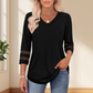 🌿[S-3XL]💖✨Klasszikus, szilárd V-nyakú felső 3/4-es ujjúval – kényelmes és előnyös minden alkalomra