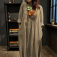 💖[S-3XL]🍀Laza illeszkedésű, egyszínű, V-nyakú maxi ruha🌸
