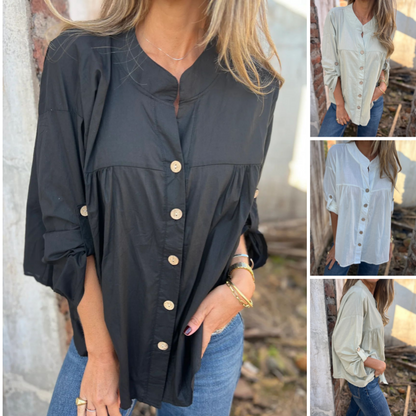💖[S-3XL]🍀Női hosszú ujjú gombos ing