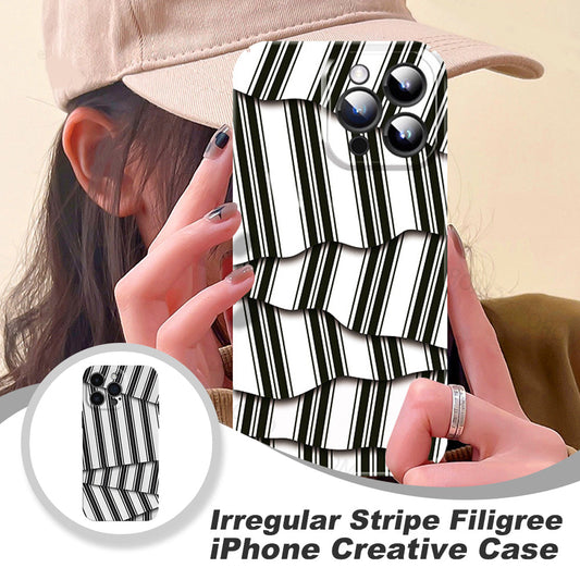 💎Szabálytalan csíkos filigrán iPhone Creative tok✨