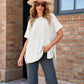 💗[S-XL]🎁Női Loose Fit rövid ujjú kötött felső