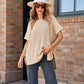 💗[S-XL]🎁Női Loose Fit rövid ujjú kötött felső
