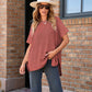 💗[S-XL]🎁Női Loose Fit rövid ujjú kötött felső
