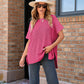 💗[S-XL]🎁Női Loose Fit rövid ujjú kötött felső