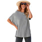 💗[S-XL]🎁Női Loose Fit rövid ujjú kötött felső