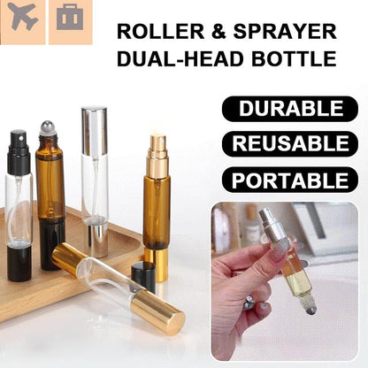 🍀4PCS 10ml illóolajos görgős permetező kettős fejű palack🍀