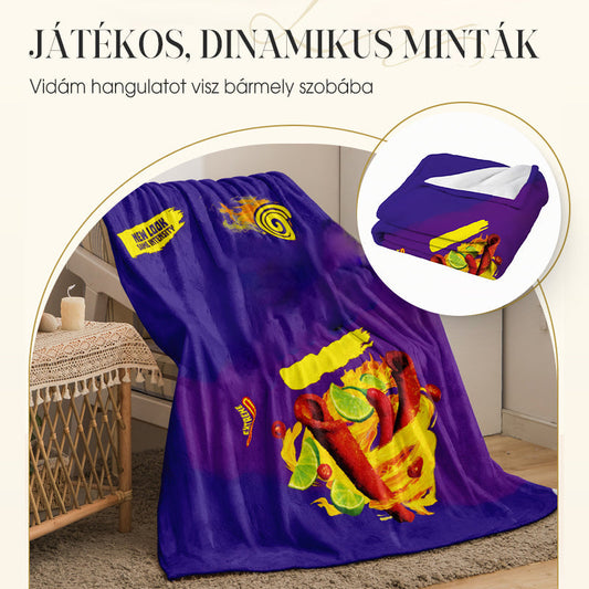 🛌✨ Snack szörny teherautó nyomtatott takaró! Élénk mintázat, vidám dekorációs választás gyerekeknek és felnőtteknek!