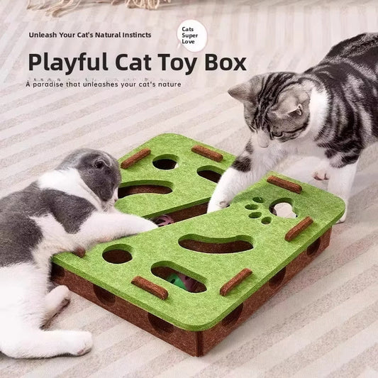 😺Interaktív filc labirintus macskáknak