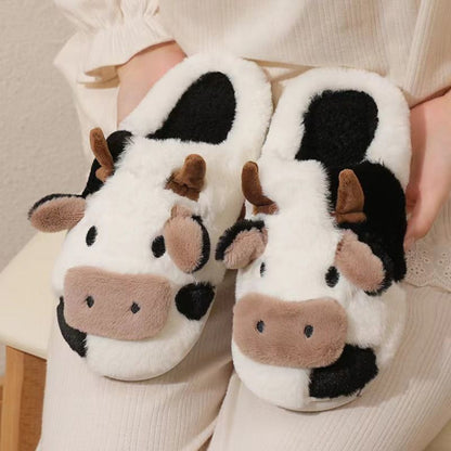 🐄 Tehén modell plüss meleg papucs! 🧦 puha és lélegző, őszi és téli otthoni lépcsőzés szar érzés