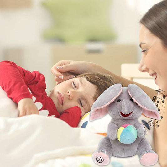 🐘Egy bájos plüss elefánt játék, amellyel bújócskázni lehet