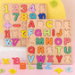 🧩 Fából készült alfanumerikus puzzle, jó a baba korai tanulásához