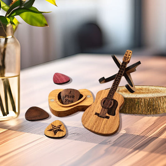 💖 Fa Akusztikus Gitár Pengető Doboz 🎁🎸