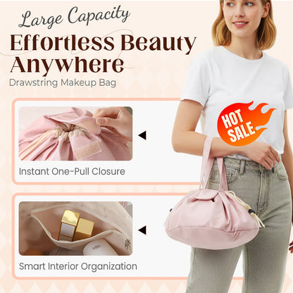 Nagy kapacitású húzózsinóros sminktáska