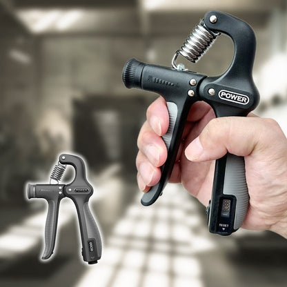 Állítható ellenállású, számlálós kézi markolatú erőnléti edző