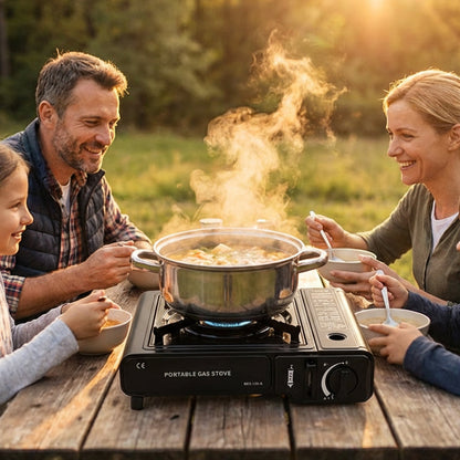 🔥🥘 Két Üzemanyagú Hordozható Főzőlap Bután és Folyékony Gáz Számára ⛺💕
