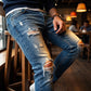 👖Férfi stílusos, szakadt skinny farmer