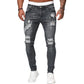 👖Férfi stílusos, szakadt skinny farmer